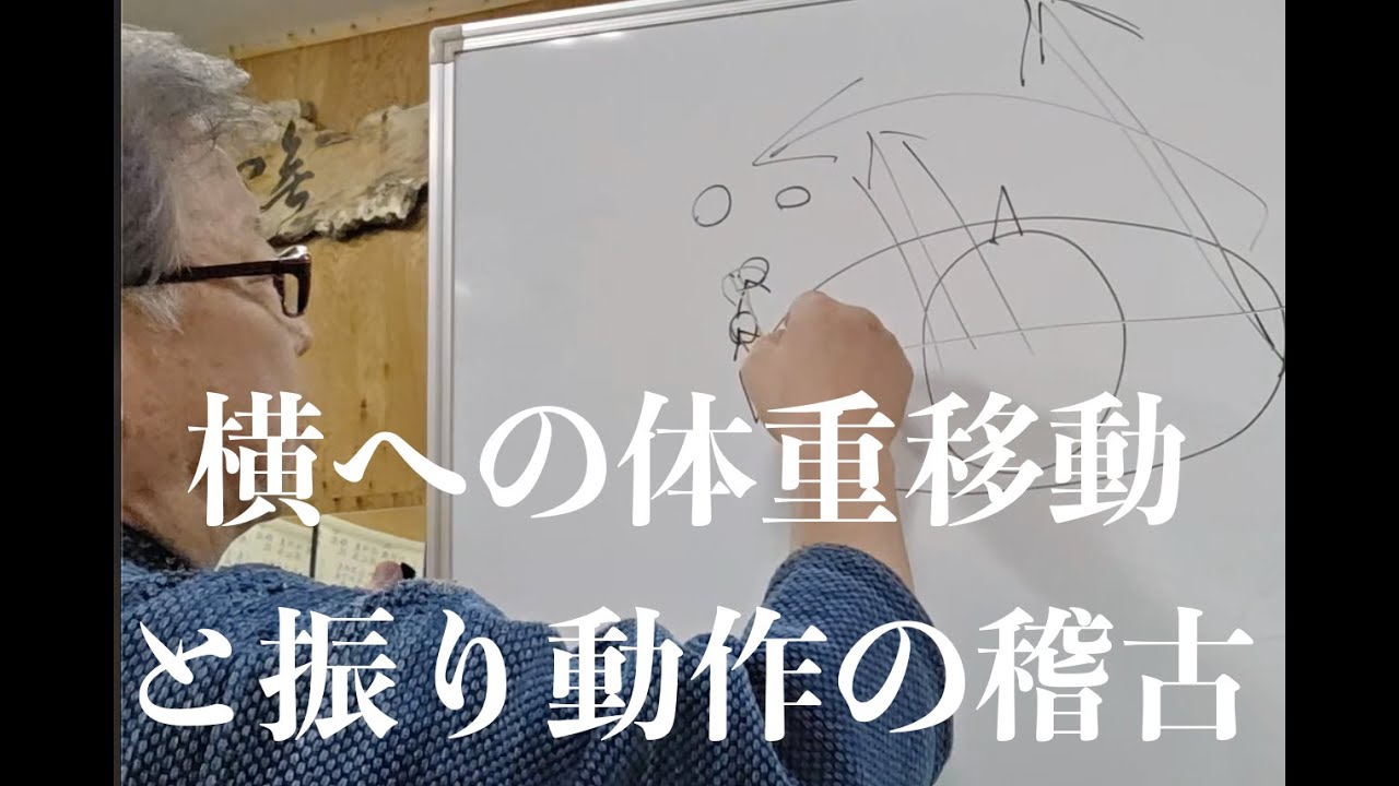 横への体重移動と振り動作稽古