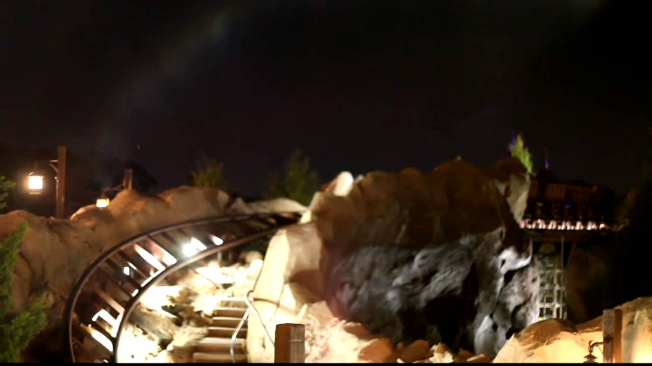 Mine Train Ride Magin Seven Dwarfs Mine Train Ride Test Run at Night with Swinging Cars ...