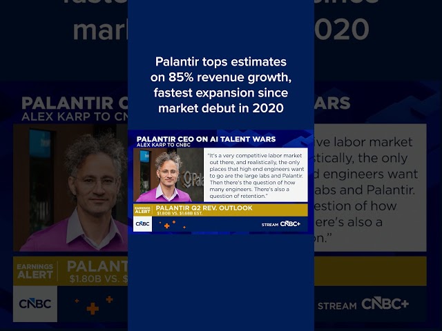 Palantir tops estimates on 85% revenue growth, fastest expansion since market debut in 2020