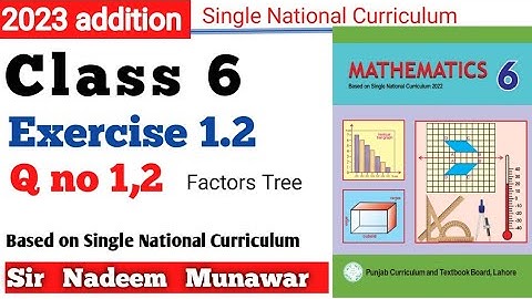 Class 6 Exercise 1.2 Q no 1,2 Single National Curriculum Maths SNC Maths Class 6 Factors tree Urdu