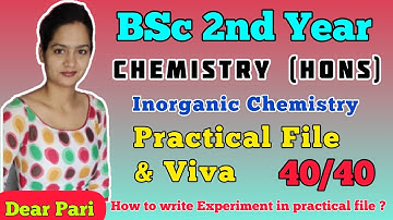 BSc (Hons) 2nd Year 3rd Semester Inorganic Chemistry Practical File 2024 @Dear_Pari