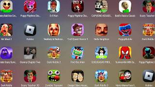 Roblox,Branny Balid Iceam Basics,Poppy Playtime Chapter 5,Evil Nun,Dark Riddle,Granny Chapter Two
