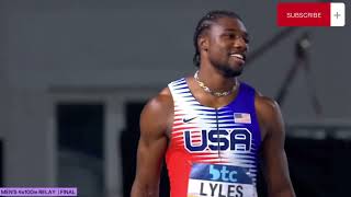 Men's 4x100m Relay Final - Noah Lyles In A Blistering Finish For USA