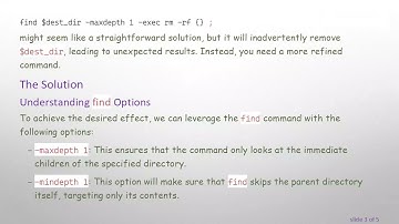 How to Use find Command to Only Remove Contents of a Directory in Linux