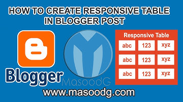 How To Create Responsive Table in Blogger Post
