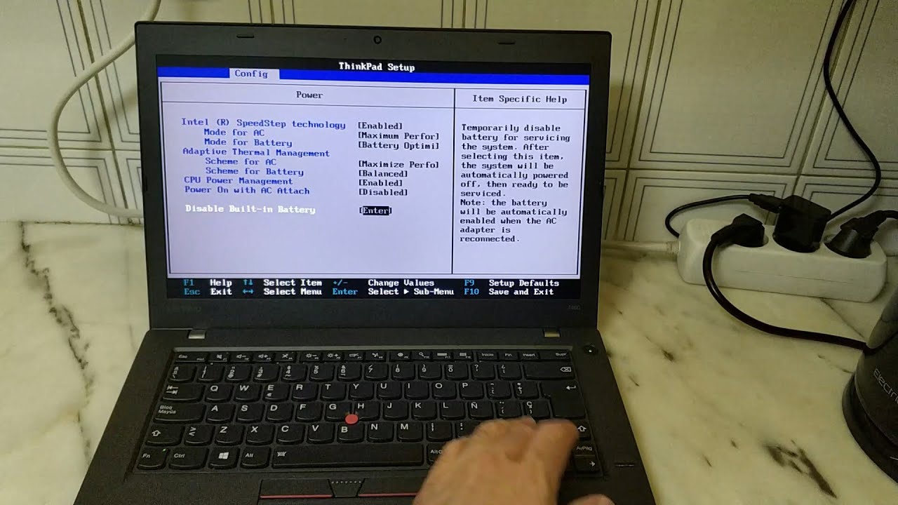 Lenovo Thinkpad T460 - How to disable built-in battery - YouTube