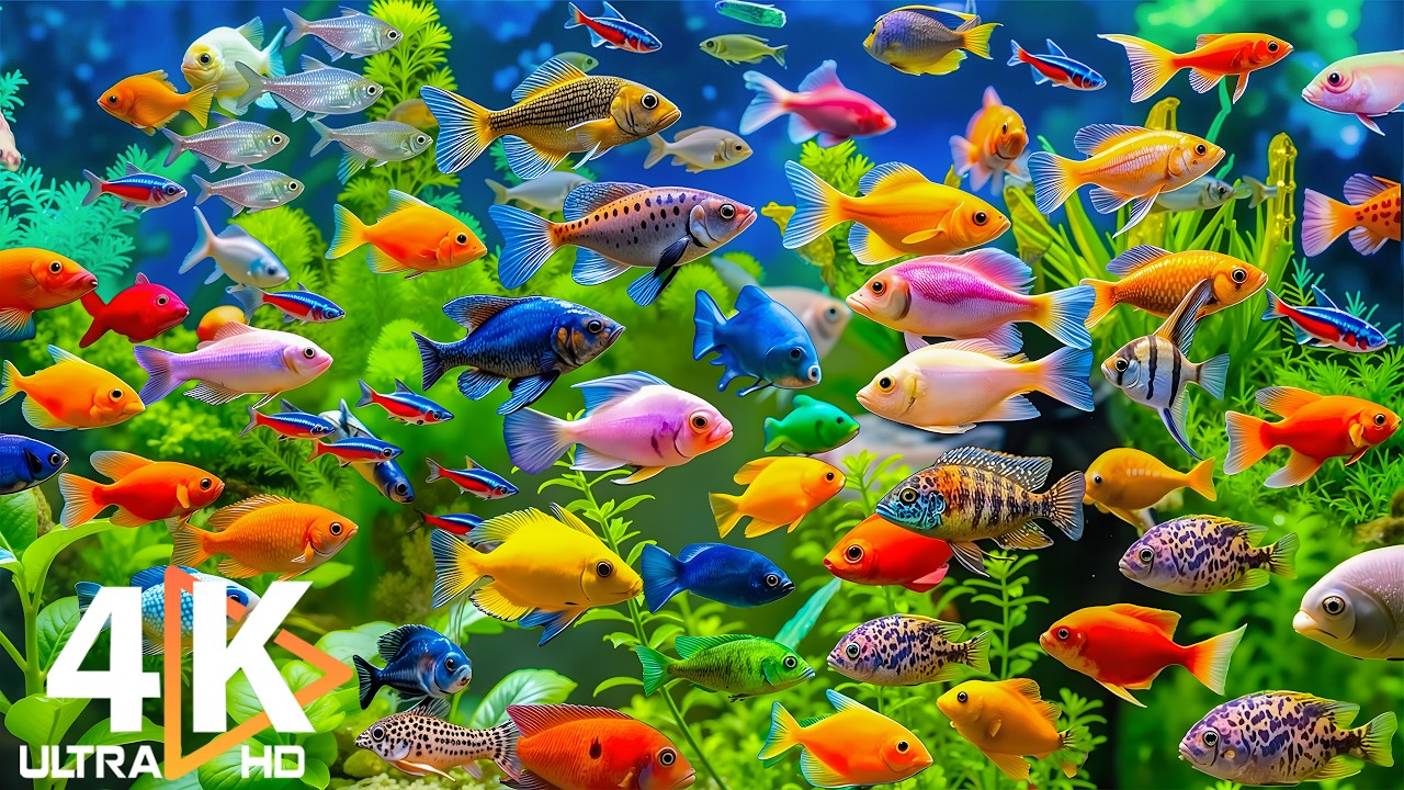 ⁣Aquarium 4K VIDEO (ULTRA HD) 🐠 Colorful Coral Reef Fish & Deep Sleep Relaxation Music #5