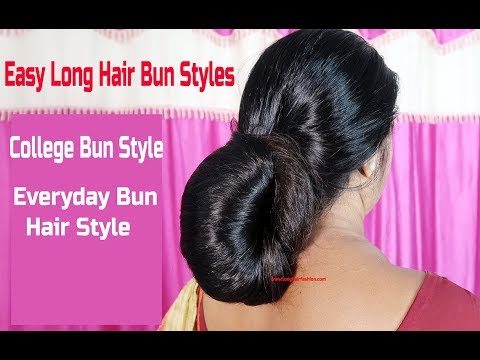 Bun Hair Styles for Wedding /Easy Bun Hair Styles for Office & College/Everyday Simple Bun Style