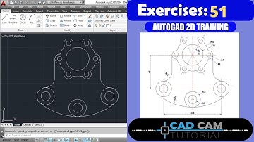 Autocad 2D Practice Drawing / Exercise 51/ Simple Tutorial