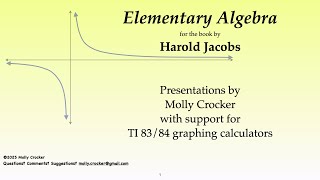 Introducing Videos for Elementary Algebra by Harold Jacobs