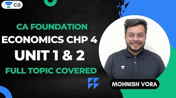 Economics Chp 4 | Unit 1 & 2 | ONE SHOT | CA Foundation | Mohnish Vora