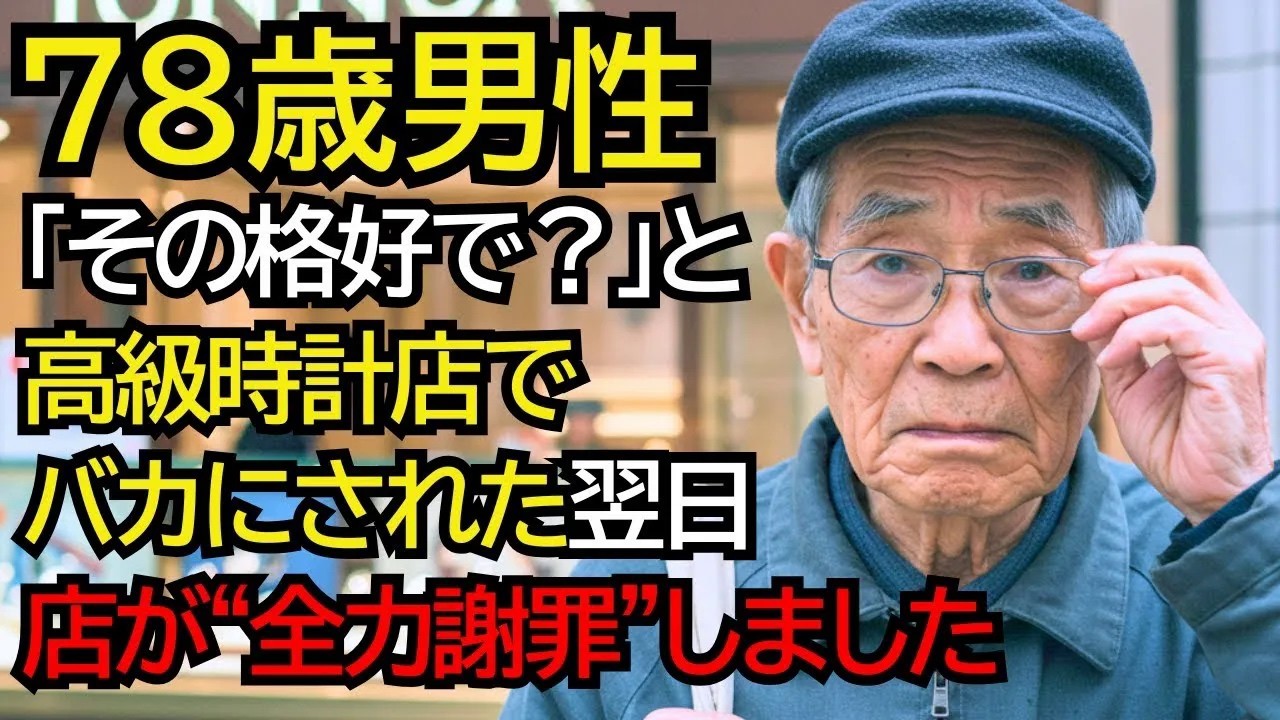 私は78歳、年金暮らしのただの老人です。亡き妻との約束を果たすため、孫の就職祝いに50万円の時計を買おうと銀座の高級店を訪れました。しかし、店員は私の古びたジャンパーを見るなり、こう言い放ったのです。「この格好で時計を買うんですか？こちらはあなたのような方がいらっしゃる店ではありません」。笑い者にされ、老人の客が倒れても「床が汚れる」と助けもしない。私は何も言い返せず、ただ頭を下げることしか...