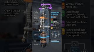 Car Wiper Motor Mechanism & Working Principle | 3D Animation #wipers #carrepair #shorts #viralvideo