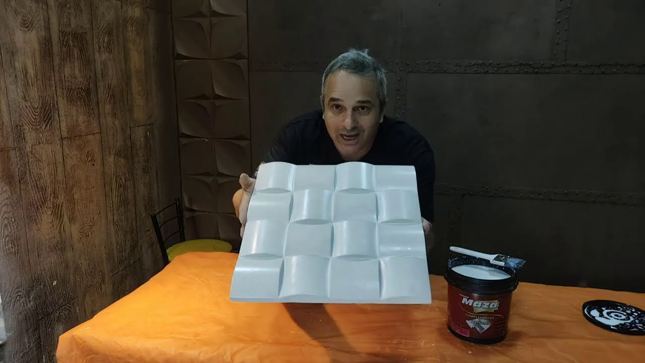 COMO FAZER PLACA CIMENTICIA 3D COM GESSO E CIMENTO BRANCO - GESSO 3D COM BRILHO  SEM PRECISAR PINTAR