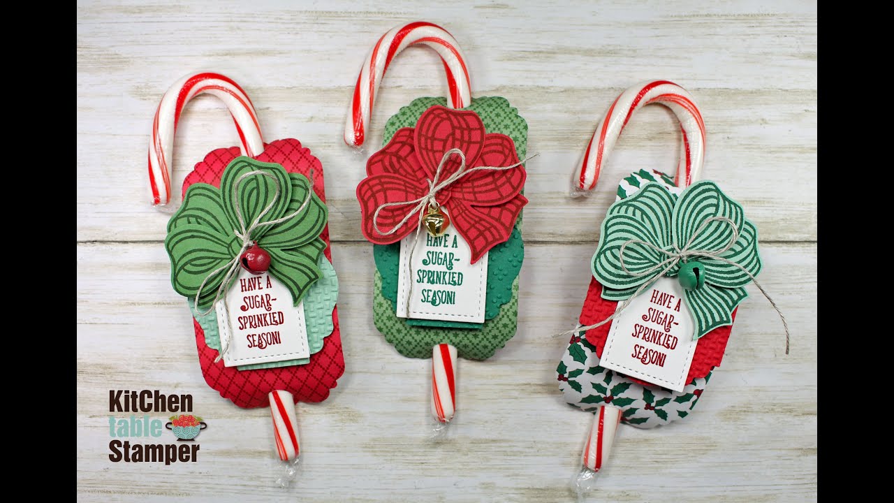 Stampin' Up! Gift Wrapped Candy Cane Treat Tutorial with Kitchen Table