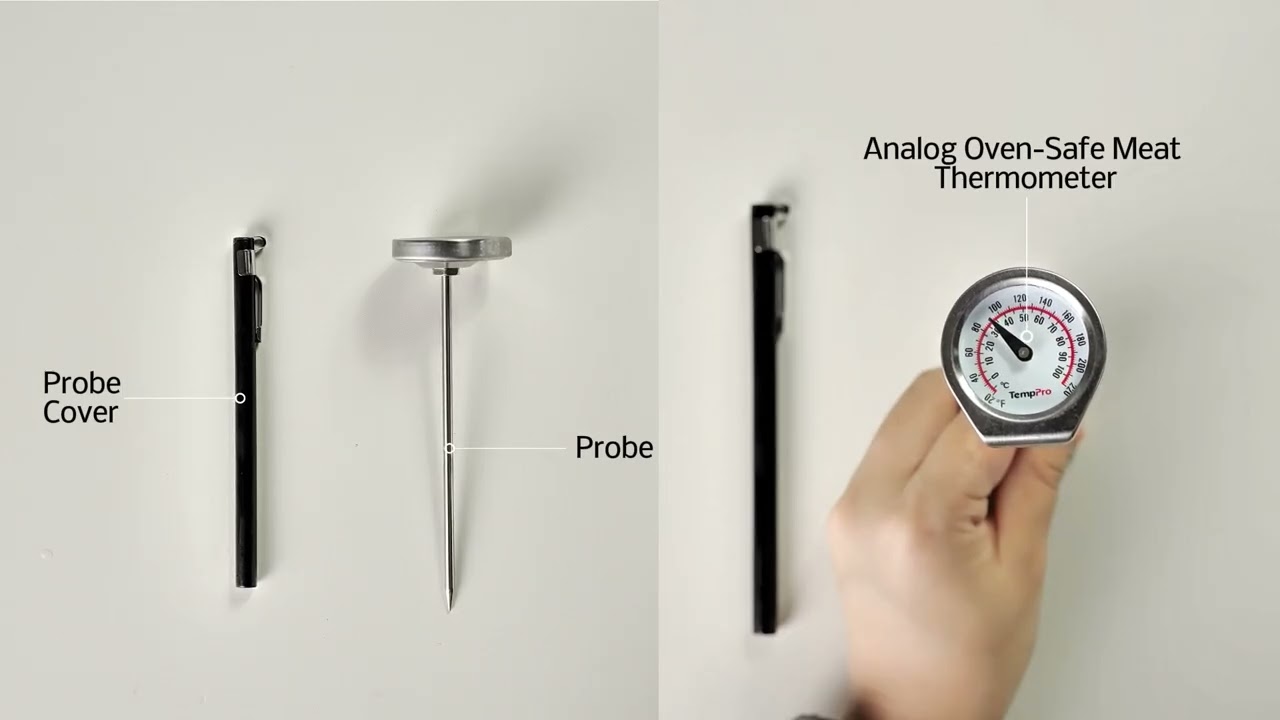 TempPro APT418 Instant-Read Meat Thermometer — Battery-Free Dial, 5" Stainless Probe
