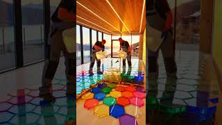 Epoxy floor transformation with amazing design 😍#epoxy #flooring #floortransformation #luxury #home