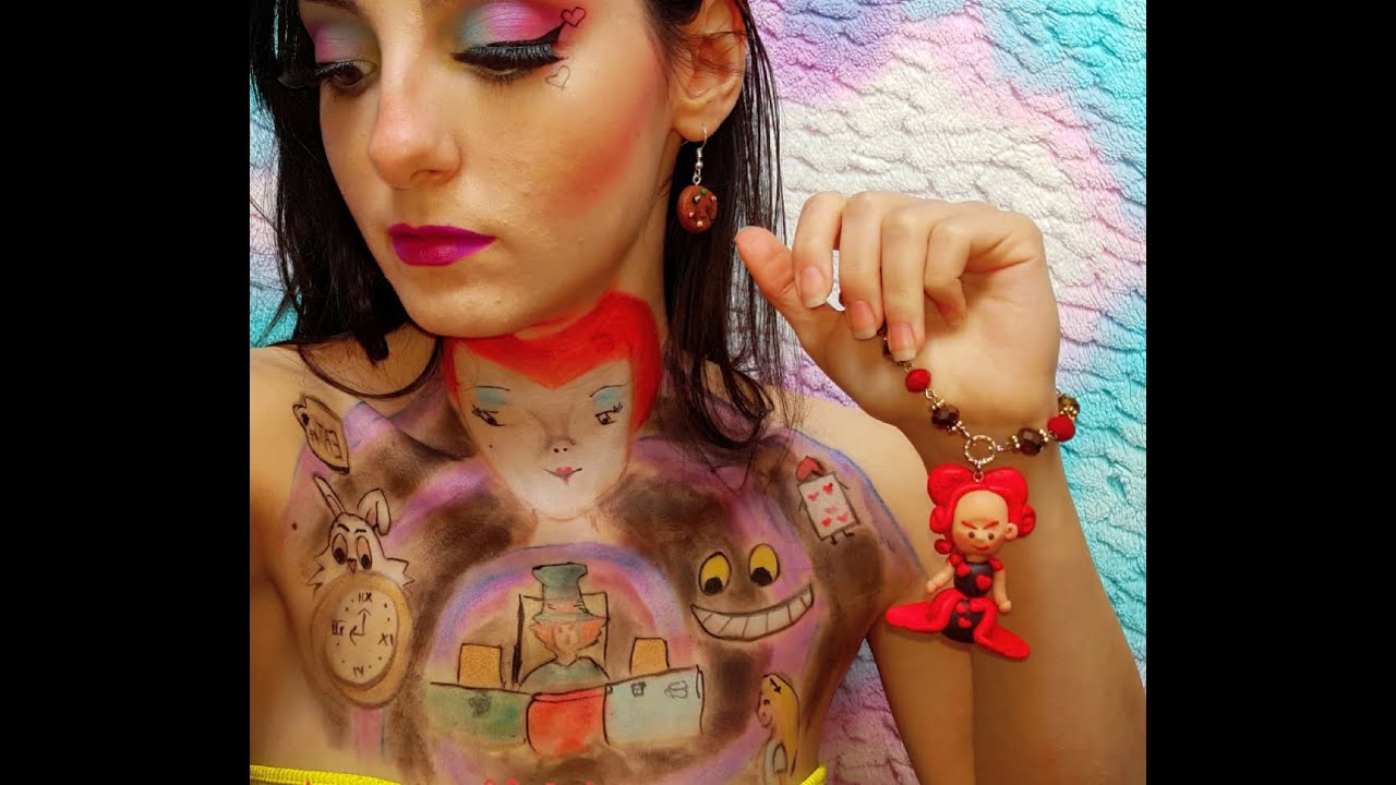 °ALICE IN WONDERLAND° Body painting& jewels handmade YouTube