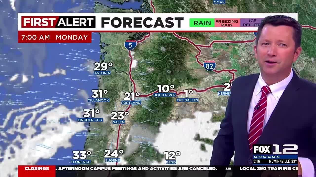 First Alert Friday evening FOX 12 weather forecast (1/12)