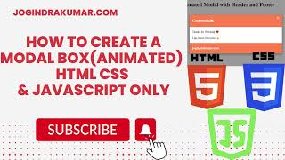 How to create a Modal Box Animated | Html CSS & JavaScript only #html #css #modal #box #javascript