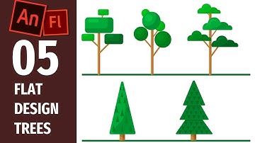 Easy Flat Design Trees Ideas in Adobe Animate cc | Adobe flash Design & Animations