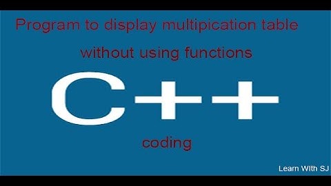 c++ program to display multiplication table