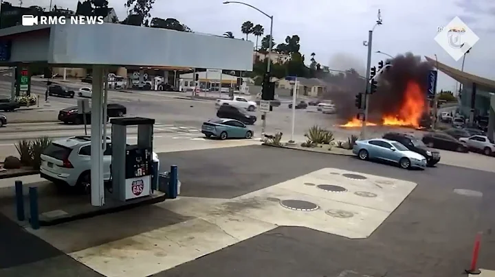 In Los Angeles, a Mercedes at breakneck speed tried to slip through a busy intersection.