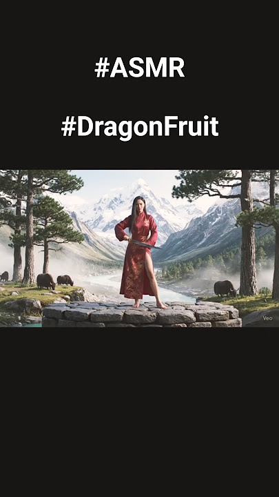 Cute Samurai ASMR cutting DragonFruit #trendingshorts #asmrshorts #fyp