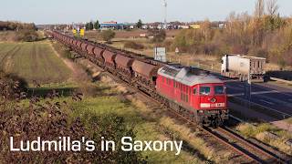 Ludmilla powered freight trains in Saxony by RailScapes - Trains & Travel 1,396 views 6 years ago 4 minutes, 39 seconds