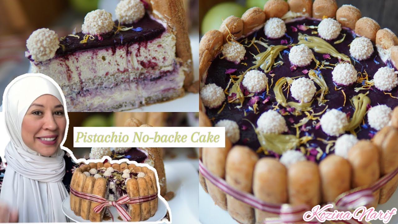 Waldfrucht-Pistachio No-Bake Cake/ تورتا راقية، لذيذة من دون فرن