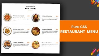 Create an Awesome Restaurant Menu Pure CSS & Flexbox