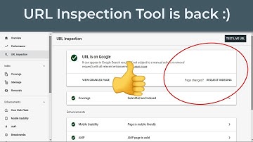 Url inspection tool is Back in Google Search Console :)