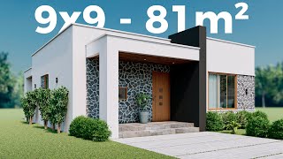 HERMOSA casa MODERNA de 9x9 metros ¿Vivirías en esta Casa pequeña?