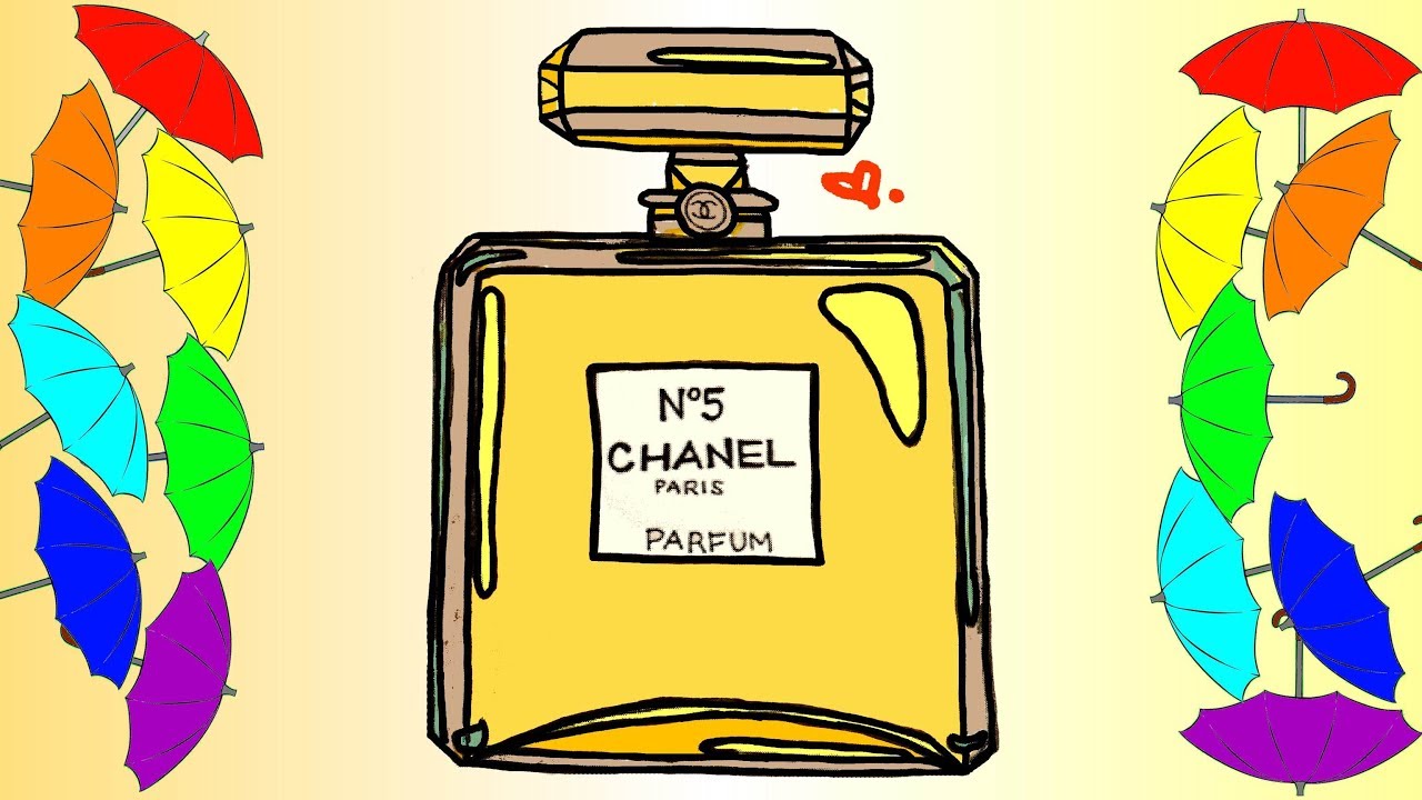 Perfume Bottle Coloring Pages for Kids Children Toddlers. Learn Colors with Colored Markers