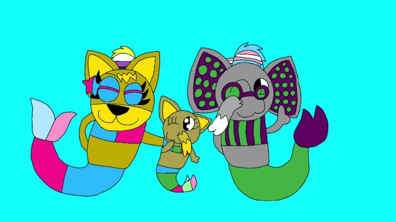 a pride mermaid family