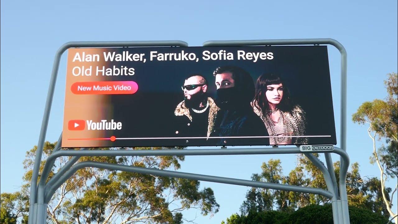 Alan Walker Farruko Sofia Reyes Old Habits New Music Video YouTube Billboard Sunset Blvd LA 8-8-2025 Alan Walker Farruko Sofia Reyes Old Habits New Music Video YouTube Billboard Sunset Blvd LA 8-8-2025