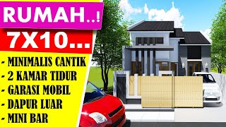 Desain Rumah Model Minimalis 7x10, 2 Kamar Tidur Cantik Sederhana