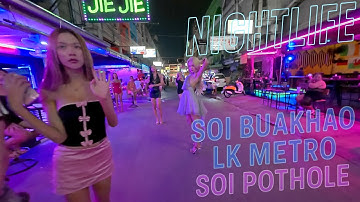 Nightwalk Soi Buakhao | LK Metro | Soi Pothole 🌃 | Pattaya Nightlife 🇹🇭 Ladyboy Edition 😉
