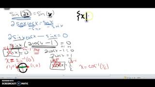 Trig equations, solve, sin(2x)=sin(x)