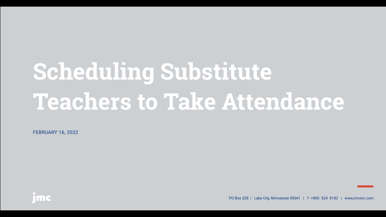 Scheduling Substitute Teachers to Take Attendance - YouTube
