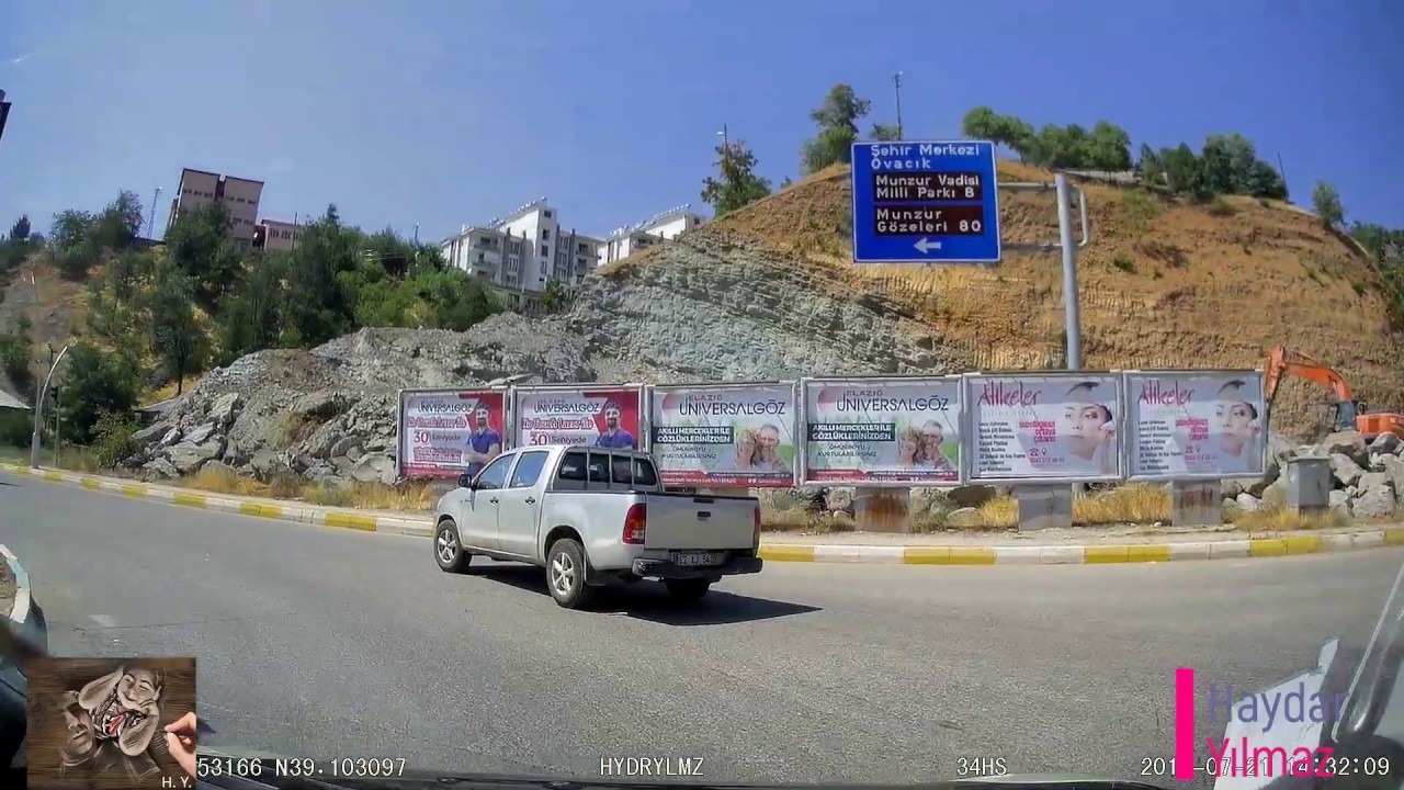 Tunceli Merkez - Ovacık yoluna giriş  bölüm 1 - Vıofo A129 ultra geniş araç kamerası