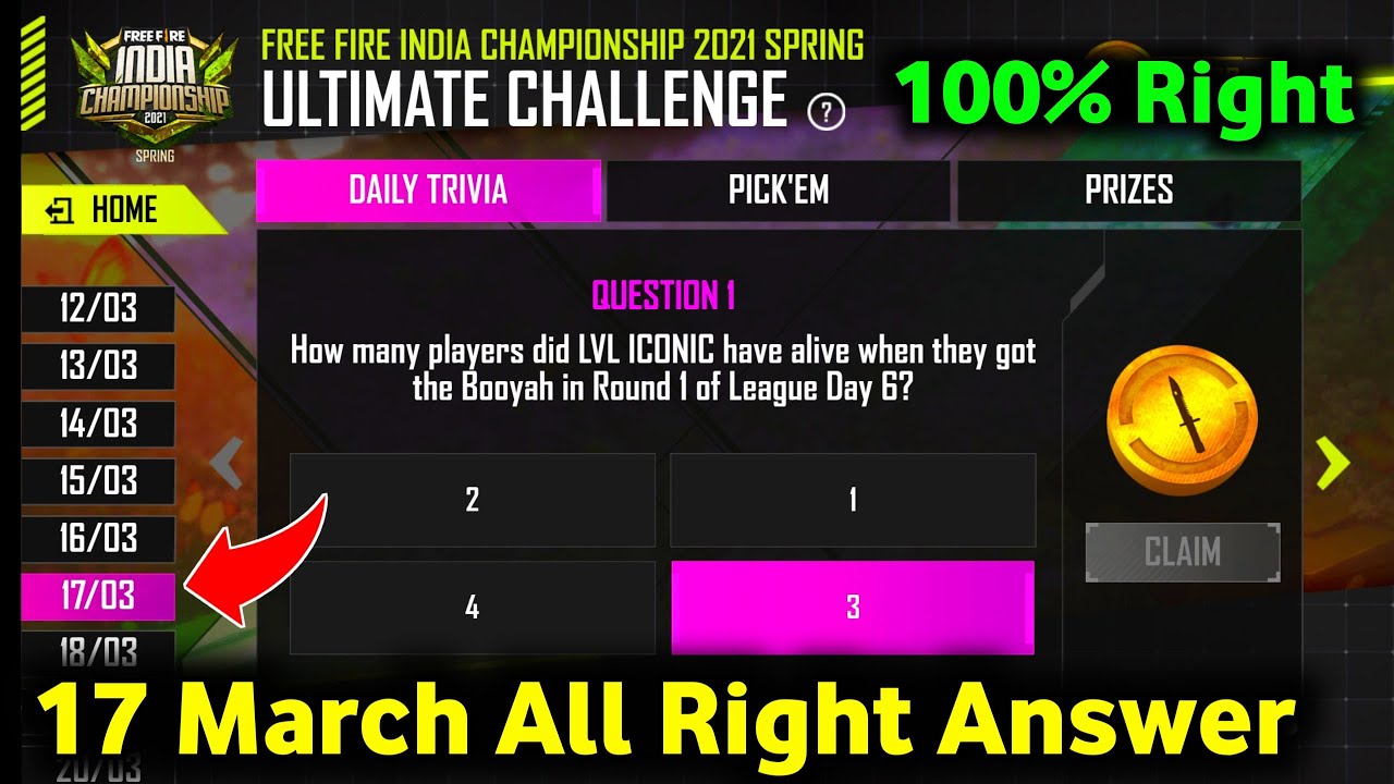 17 March Esports Ultimate Challenge All Answer||Esports Ultimate Challenge New Event||Abhinav Gaming
