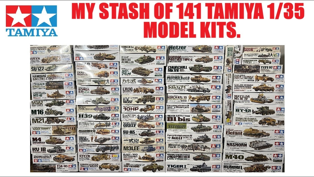 MY STASH/COLLECTION OF 141 TAMIYA 1/35; WORLD WAR 2 MODEL KITS.