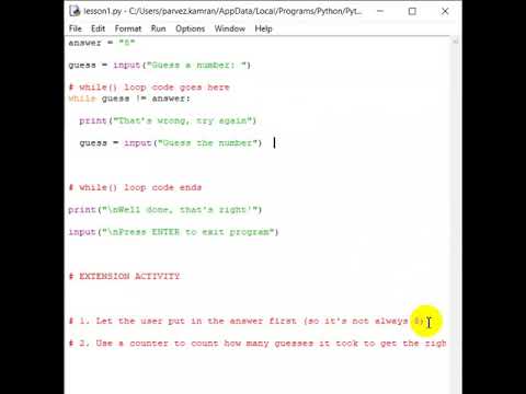while loop guess number