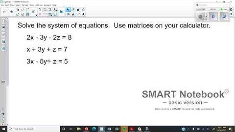 Algebra 2 Solving Systems of Equations with Matrix RREF