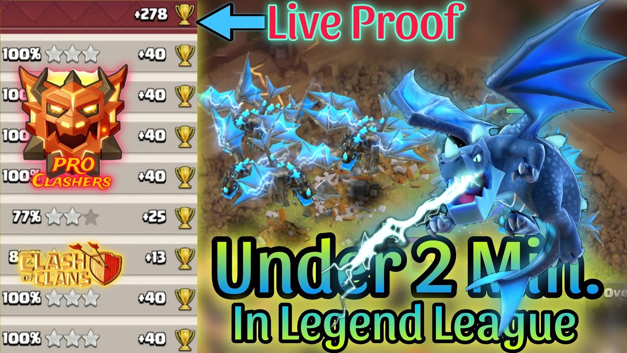 Only E-Dragons Are Enough For Ranked Legend League. E-Dragons+Totem Spell Easy Combo For LL. Army 👇