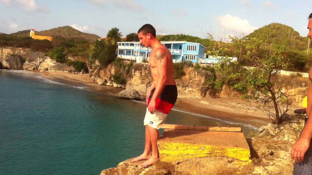 Cliff Jump Playa Forti Curacao - Back Flip - YouTube