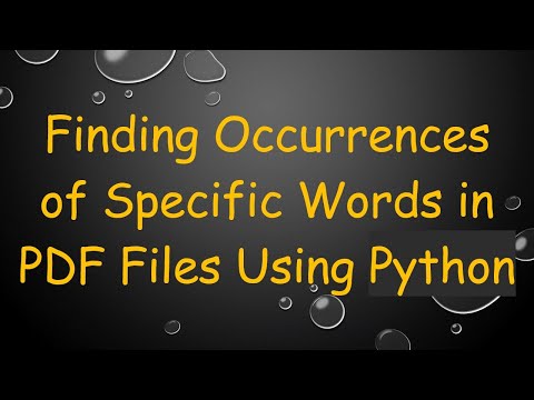 Finding Occurrences of Specific Words in PDF Files Using Python