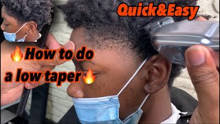 HOW TO DO A LOW TAPER ON AFRO | LOW TAPER HAIRCUT | STEP BY STEP | AFRO TAPER |