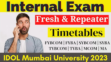 IDOL internal Examination Timetables 2023 | FYBCOM | FYBA | SYBCOM | SYBA | #idolmumbaiuniversity